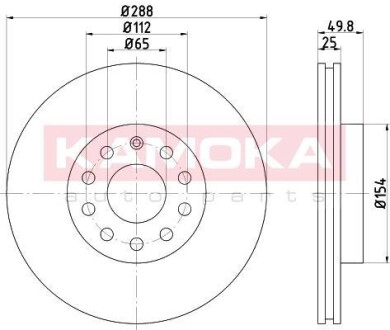 Гальмiвнi диски AUDI A3 03-/SEAT LEON 05-/SKODA OCTAVIA 04-/SUPERB 08-/VW KAMOKA 1032436