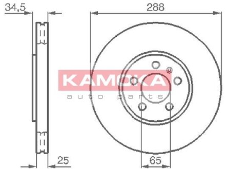 Гальмiвнi диски AUDI A3 96-01/SKODA OCTAVIA 96-/VW GOLF IV 98-05 KAMOKA 1032442