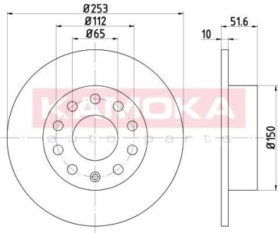 Гальмiвнi диски Audi A3/Seat Leon/Skoda Octavia/VW Golf 04- KAMOKA 1032448 (фото 1)