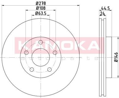 Гальмiвнi диски Ford Tourneo Connect/Transit Connect 02-13 KAMOKA 103245 (фото 1)