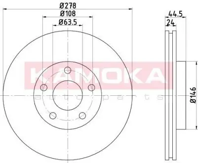 Тормозной диск Ford Tourneo Connect/Transit Connect 02-13 KAMOKA 103245