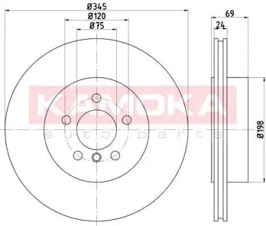 Гальмiвний диск BMW 5 GT (F07) 09-/5 (F10/F11) 10-/6 10-/7 08- KAMOKA 103248