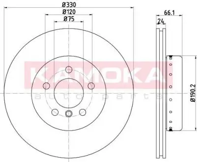 Тормозной диск BMW 5 (F10/F11) 10- KAMOKA 103251