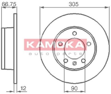 Гальмiвнi диски невентильованi, заднi Renault Master/Opel Movano 98- KAMOKA 1032544