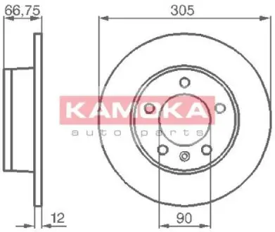 Тормозной диск невентилированные, задние Renault Master/Opel Movano 98- KAMOKA 1032544