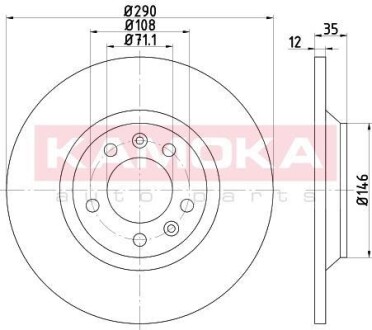 Гальмiвнi диски CITROEN C5 08-/PEUGEOT 407 04-/508 10-/607 00- KAMOKA 1032550