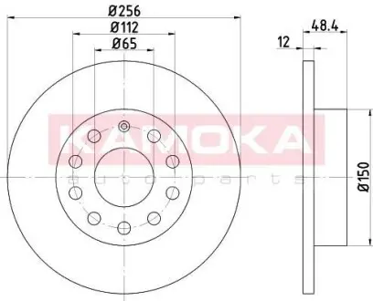 Тормозной диск AUDI A3 03-/SKODA OCTAVIA 04-/SUPERB 08- KAMOKA 1032552