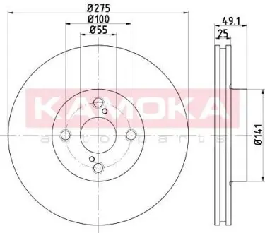 Тормозной диск TOYOTA COROLLA (E12) 01-07 KAMOKA 103255