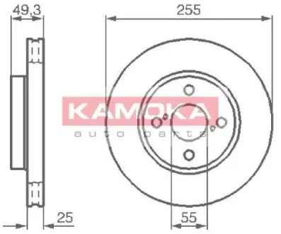 Гальмiвний диск Toyota Corolla 01-07 KAMOKA 1032588