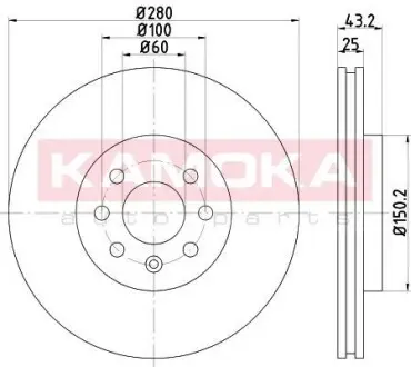 Тормозной диск Opel Combo 01- KAMOKA 103258