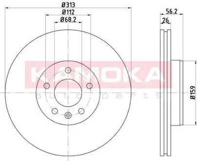 Гальмiвний диск VW T4 96-03 KAMOKA 103259