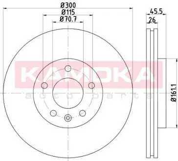 Гальмiвний диск CHEVROLET CRUZE 09-/OPEL ASTRA J 09-/ZAFIRA 11- KAMOKA 103265