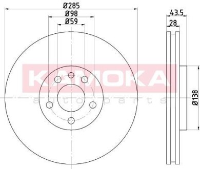 Гальмiвнi диски Citroen Jumpy/Peugeot Expert 1.6-2.0HDI 95- KAMOKA 103268 (фото 1)