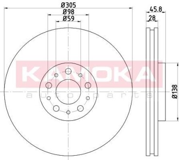 Гальмiвнi диски FIAT DOBLO 10-/OPEL COMBO 12- KAMOKA 103294