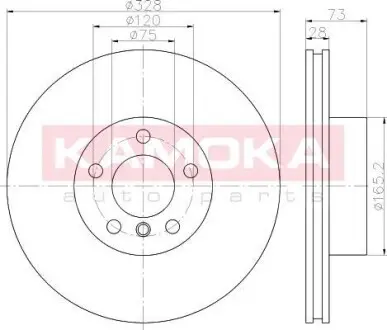 Тормозной диск BMW X3 (F25) 10-/X4 (F26) 14- KAMOKA 103295
