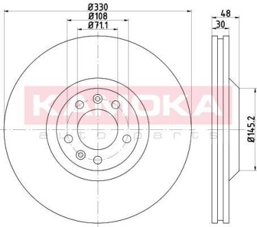 Гальмiвнi диски Peugeot 407 04-10/Citroen C5/C6 05- KAMOKA 103299