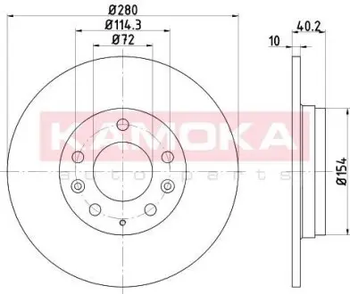 Тормозной диск MAZDA 6 I/II 02- KAMOKA 1033000