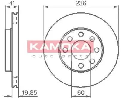 Гальмiвний диск DAEWOO NEXIA 95-97/LANOS 97- KAMOKA 103302