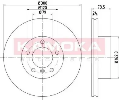 Гальмiвний диск BMW 1 (E81/E87) 04-/3 (E90) 05- KAMOKA 1033072