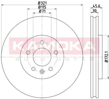 Гальмiвний диск OPEL ASTRA J 09-/ZAFIRA 11- KAMOKA 103311