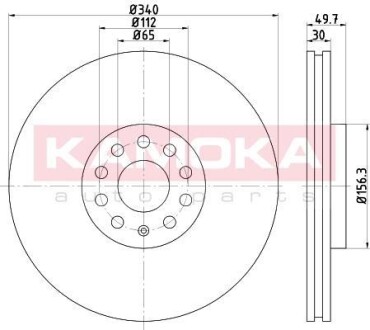 Гальмiвнi диски SEAT LEON 13-/SKODA OCTAVIA 12-/GOLF VII 12-/PASSAT 10- KAMOKA 103313