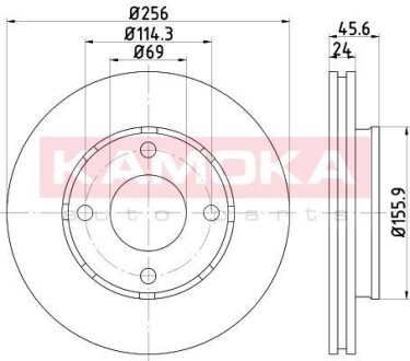 Гальмiвнi диски MITSUBISHI COLT VI 04-/SMART FORFOUR 04- KAMOKA 1033242