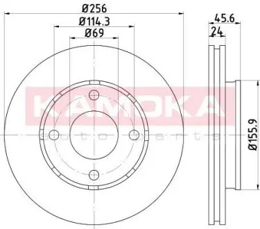 Тормозной диск MITSUBISHI COLT VI 04-/SMART FORFOUR 04- KAMOKA 1033242