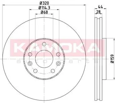 Гальмiвний диск RENAULT GRAND SCENIC III 09-/LAGUNA III 08-/SCENIC III 09- KAMOKA 1033454