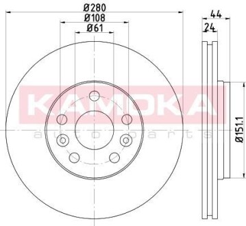 Гальмiвнi диски RENAULT KANGOO 08- KAMOKA 1033466