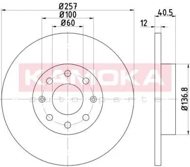 Гальмiвний диск Fiat Punto/Opel Corsa D 06- KAMOKA 1033568