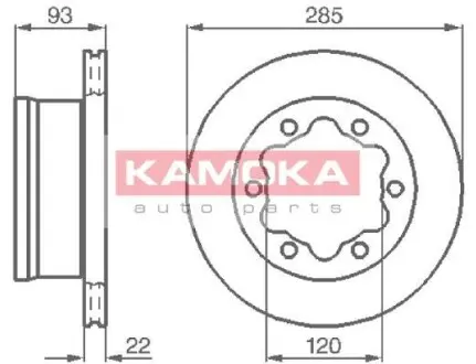 Гальмiвний диск заднi MB Sprinter 408-416/VW LT 46 96- KAMOKA 103382