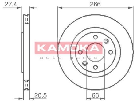 Гальмiвнi диски CITROEN BERLINGO 97-/XSARA 97-05/PEUGEOT 206 99-/306 93-01 KAMOKA 103384