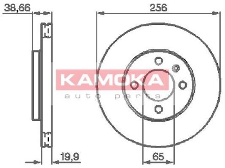 Гальмiвнi диски VW Caddy -03/Golf II-III -02/Passat -97 KAMOKA 103414 (фото 1)