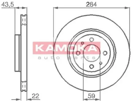 Гальмiвний диск FIAT BRAVA/O 96-01/DOBLO 01-/MAREA 98- KAMOKA 103440