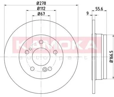 Гальмiвний диск MB C-class (W202/W203/CL203/S202)/E (W124/W210/S124) -07 KAMOKA 103448