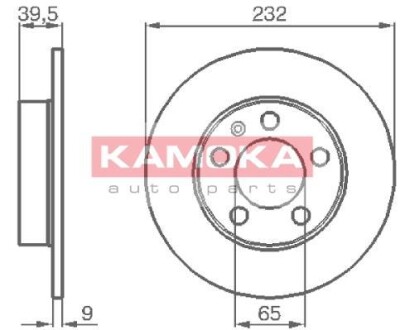 Гальмiвнi диски AUDI A3 96-01/SKODA OCTAVIA 96-/VW GOLF IV 98-05 KAMOKA 1036068