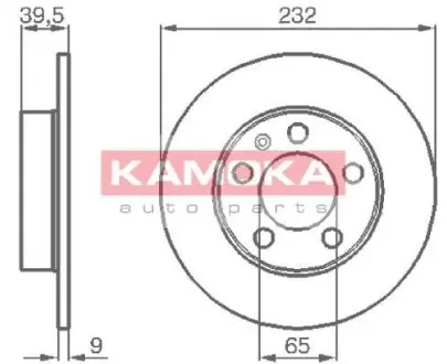 Гальмiвний диск AUDI A3 96-01/SKODA OCTAVIA 96-/VW GOLF IV 98-05 KAMOKA 1036068