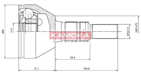 Комплект шарнiрний привiдного валу KAMOKA 6035
