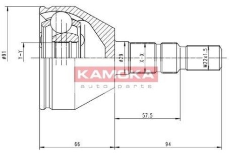 К-т шарнiрний привiдного валу KAMOKA 6037