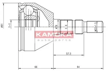 Комплект шарнiрний привiдного валу KAMOKA 6037