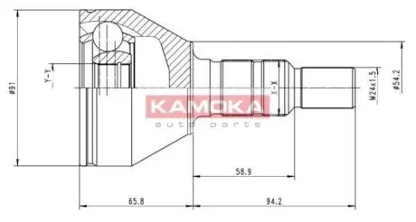 Комплект шарнiрний привiдного валу KAMOKA 6039