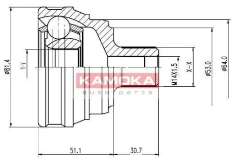 К-т шарнiрний привiдного валу KAMOKA 6206
