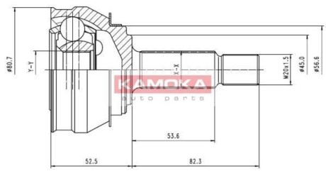 К-т шарнiрний привiдного валу KAMOKA 6238