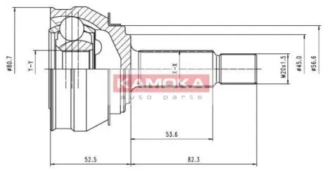 Комплект шарнiрний привiдного валу KAMOKA 6238