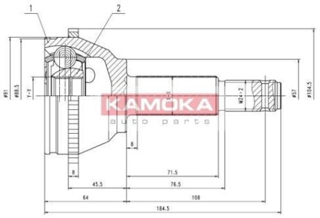 К-т шарнiрний привiдного валу KAMOKA 6281