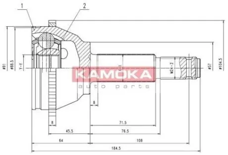 Комплект шарнирный приводного вала KAMOKA 6281