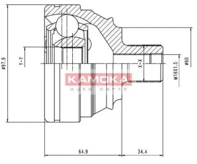 Комплект шарнiрний привiдного валу KAMOKA 6426
