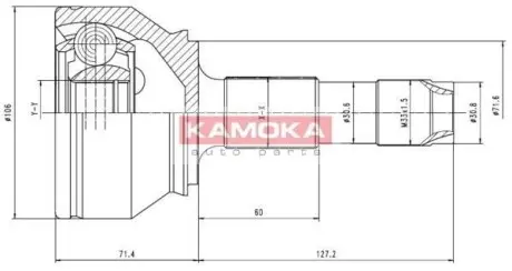 Комплект шарнiрний привiдного валу KAMOKA 6501