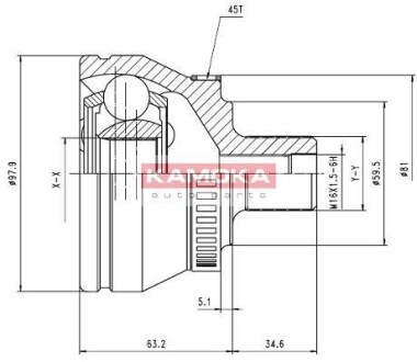 К-т шарнiрний привiдного валу KAMOKA 6560