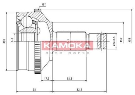 К-т шарнiрний привiдного валу з зубцями АБС KAMOKA 6574